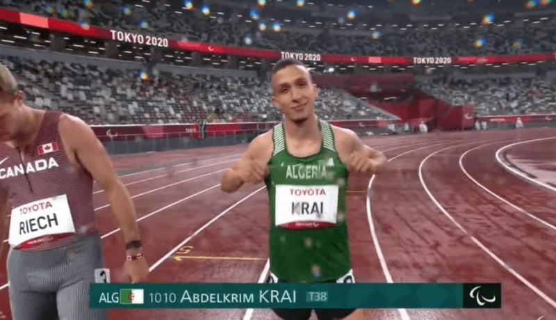 Abdelkarim Krai remporte la médaille argent dans la course de 1500 mètres. - Réveil d'algérie