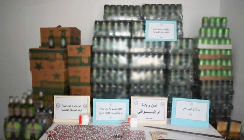 Oum El Bouaghi : saisis de 2060 unités de boissons alcoolisées et 600 comprimés hallucinogènes. - Réveil d'algérie