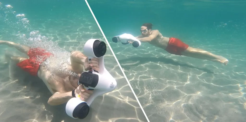 Lancement d’un scooter de plongée sous-marine électrique marin. - Réveil d'algérie